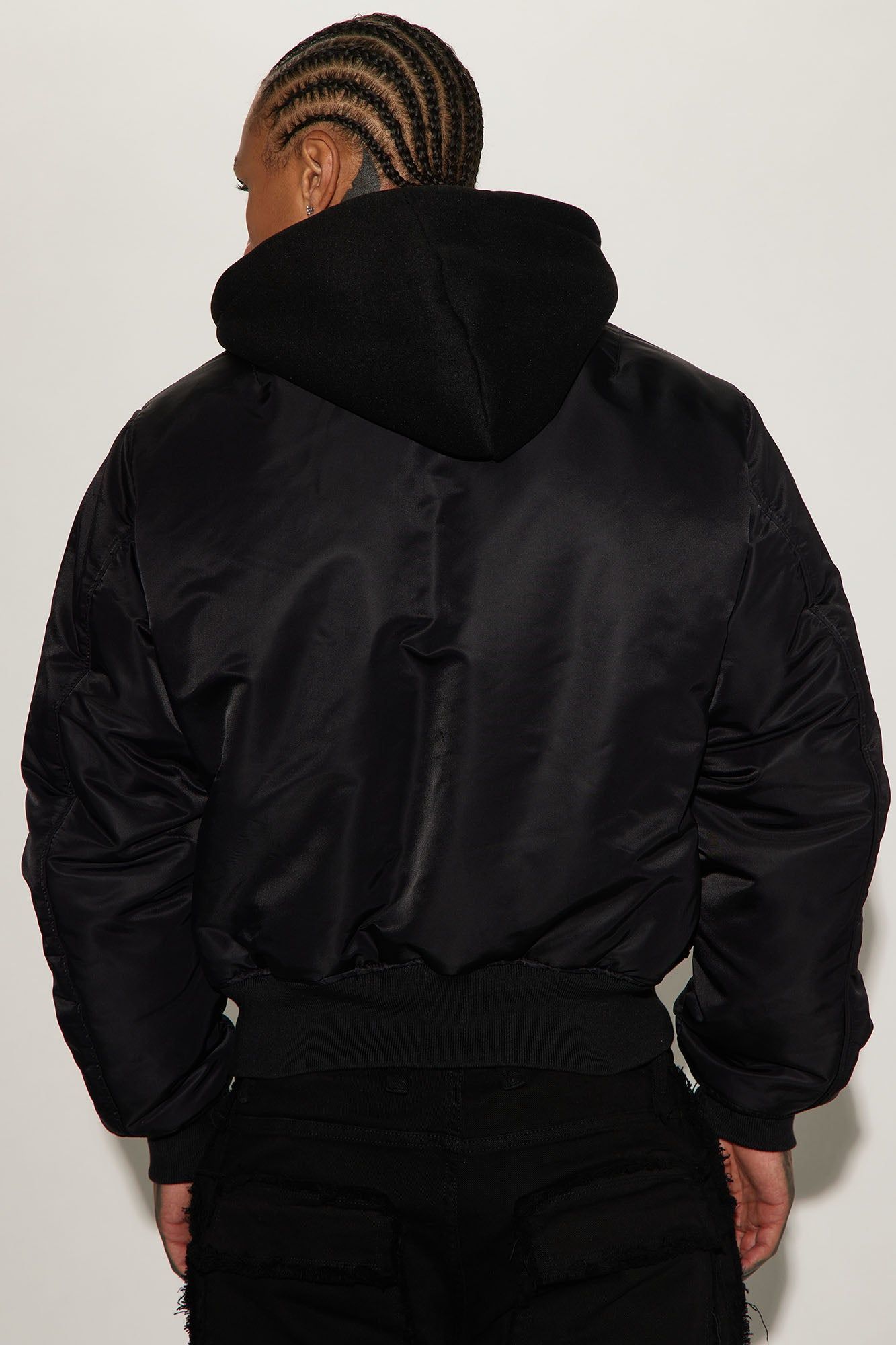 Can't Replace Nylon Hooded Bomber Jacket - Black sold by Fashion Nova product image thumbnail 3