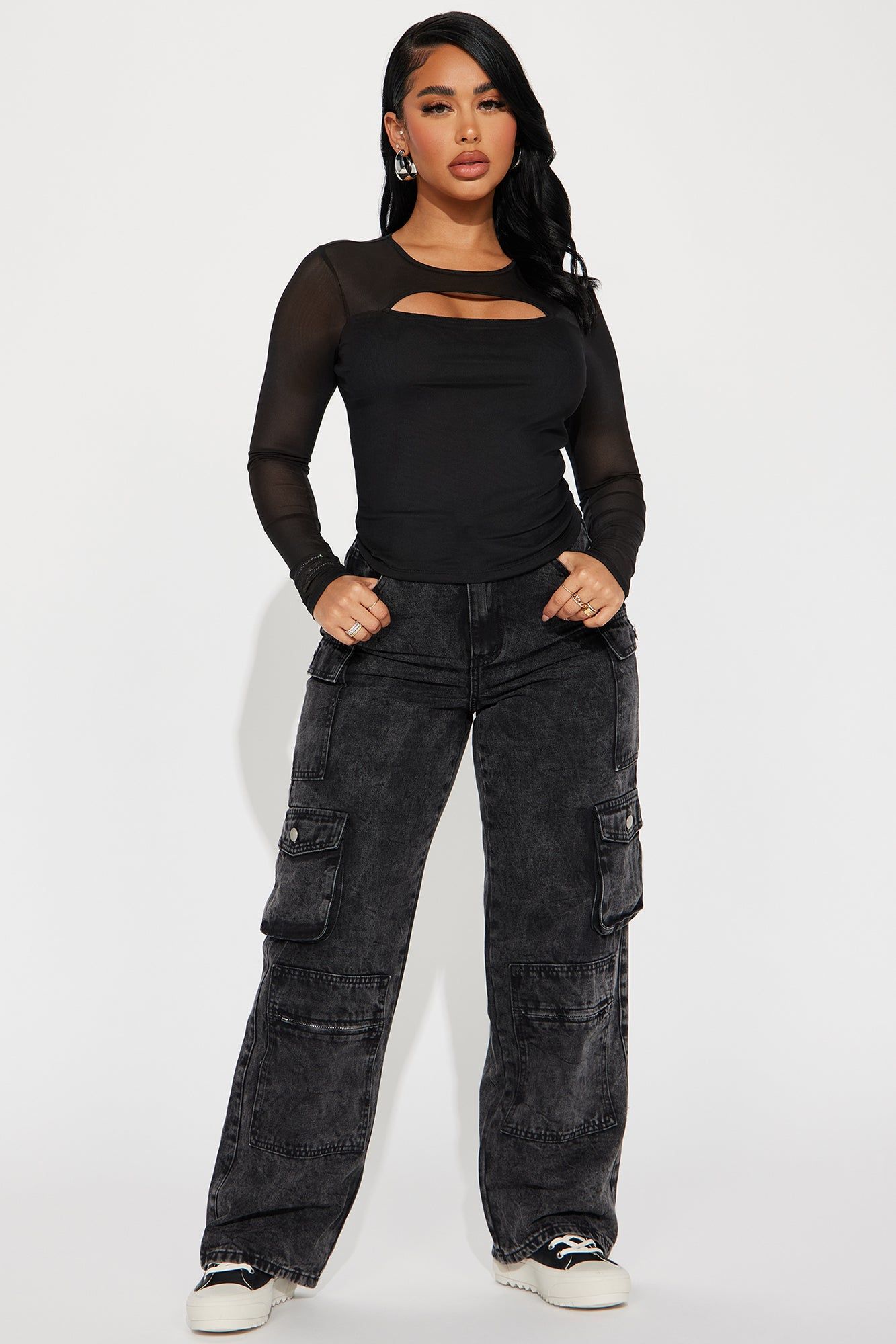 Maisey Mesh Top - Black sold by Fashion Nova product image thumbnail 2