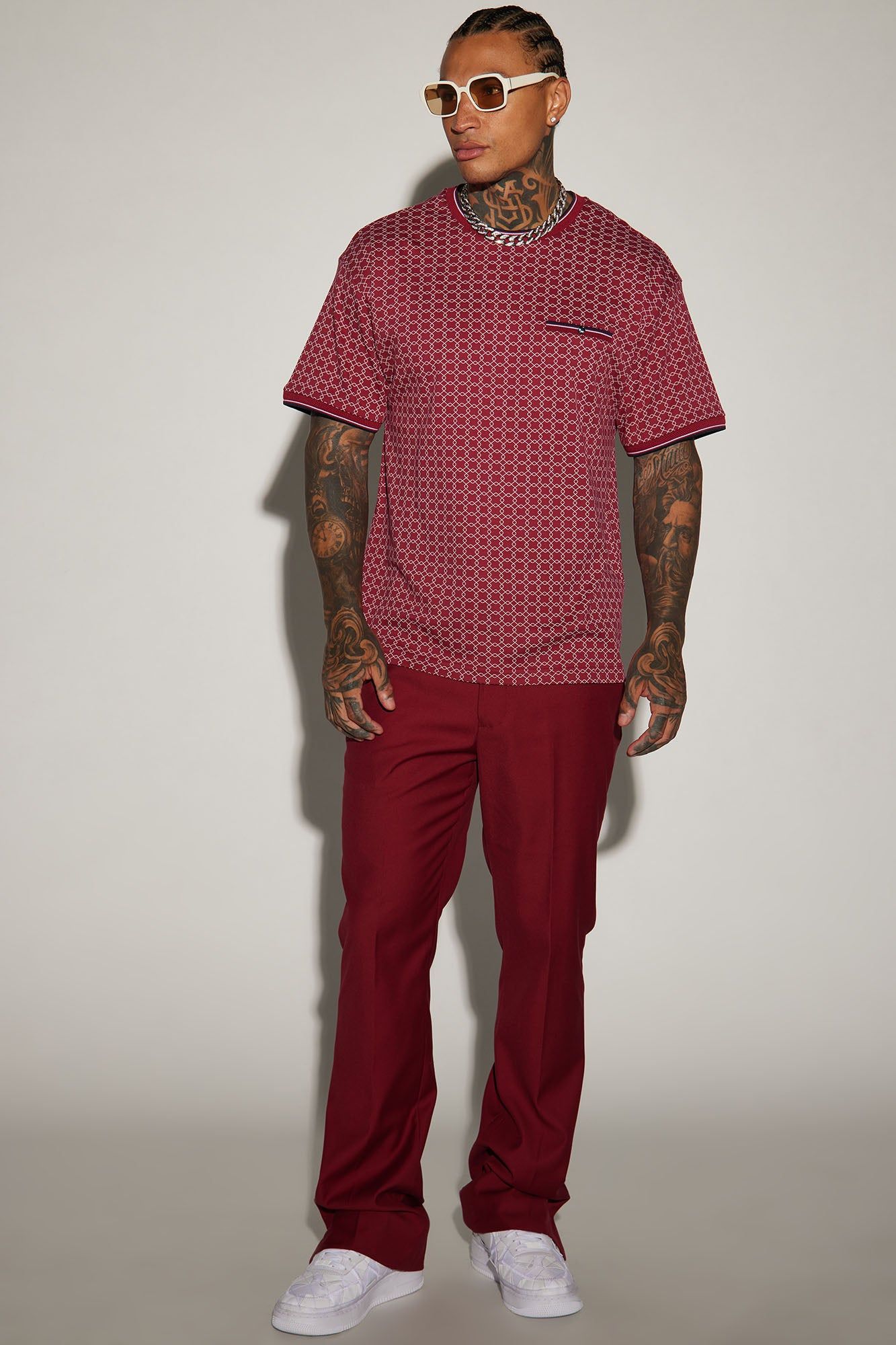 Grindin Short Sleeve Tee - Burgundy sold by Fashion Nova product image thumbnail 2