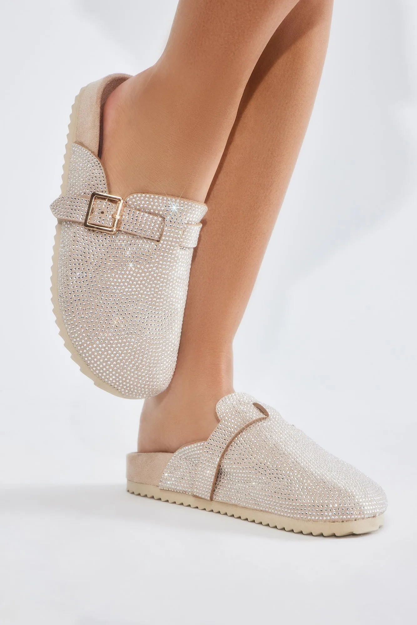 Demy Embellished Slides - Beige sold by Fashion Nova product image thumbnail 3