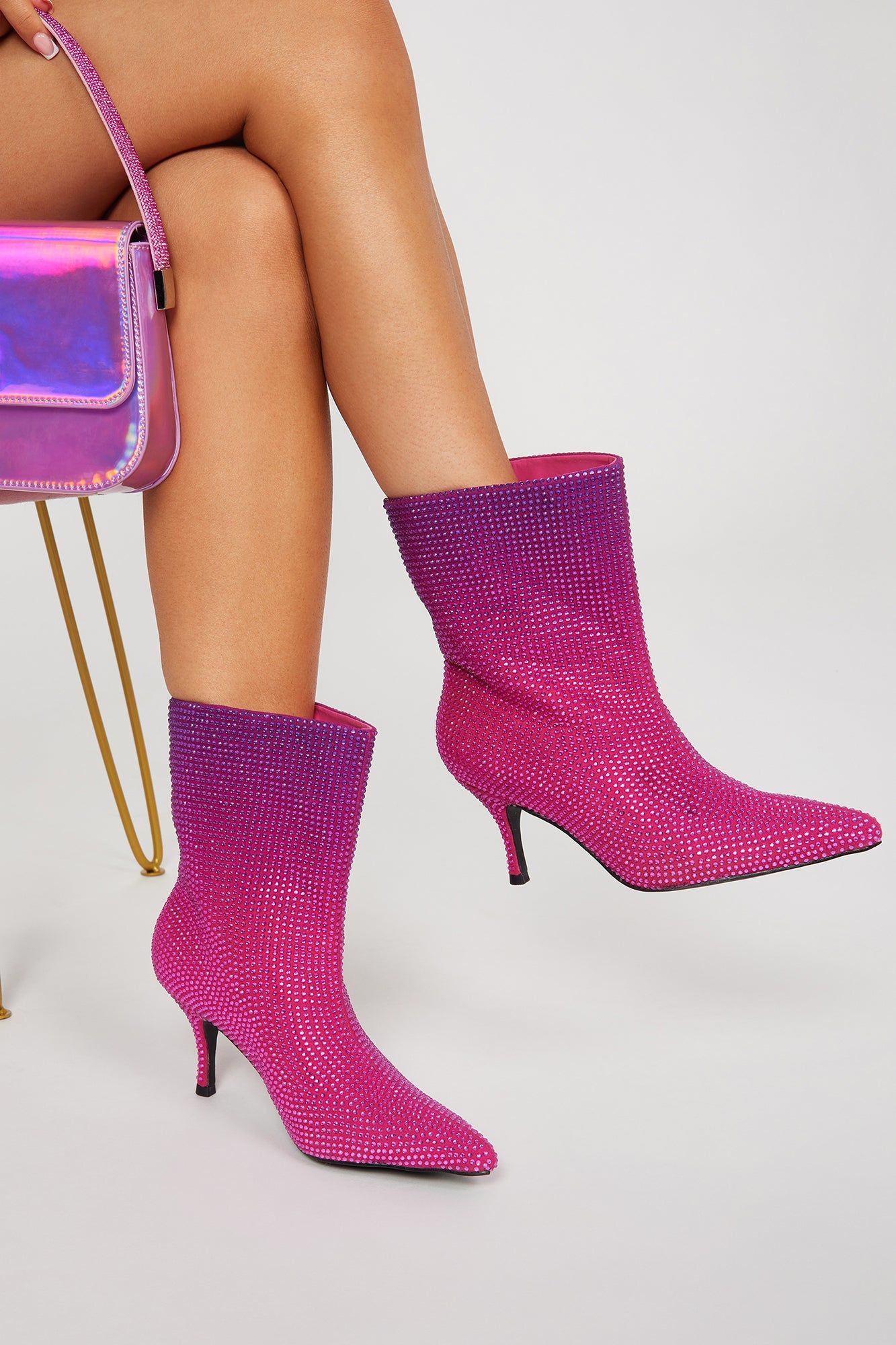 Seize The Moment Booties - Purple/combo sold by Fashion Nova