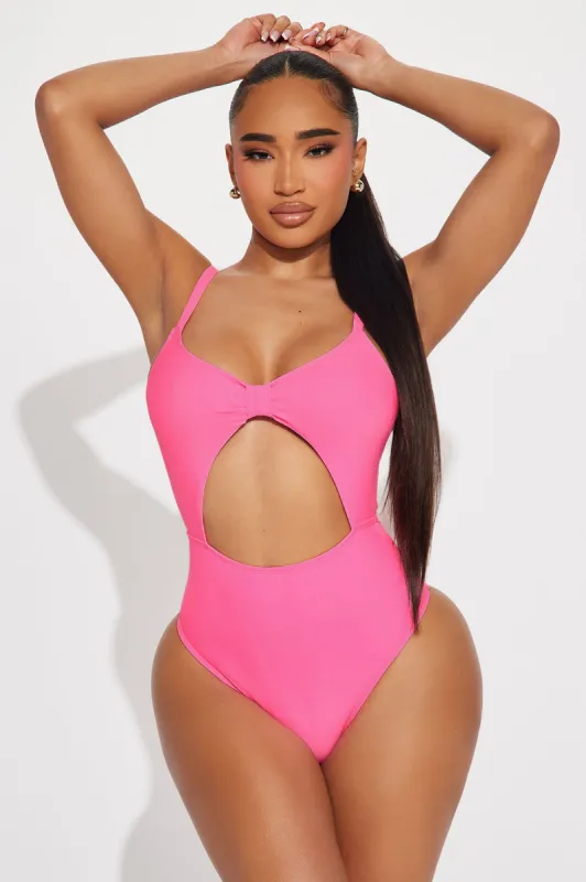 Rachel Cut Out 1 Piece Swimsuit  - Pink sold by Fashion Nova