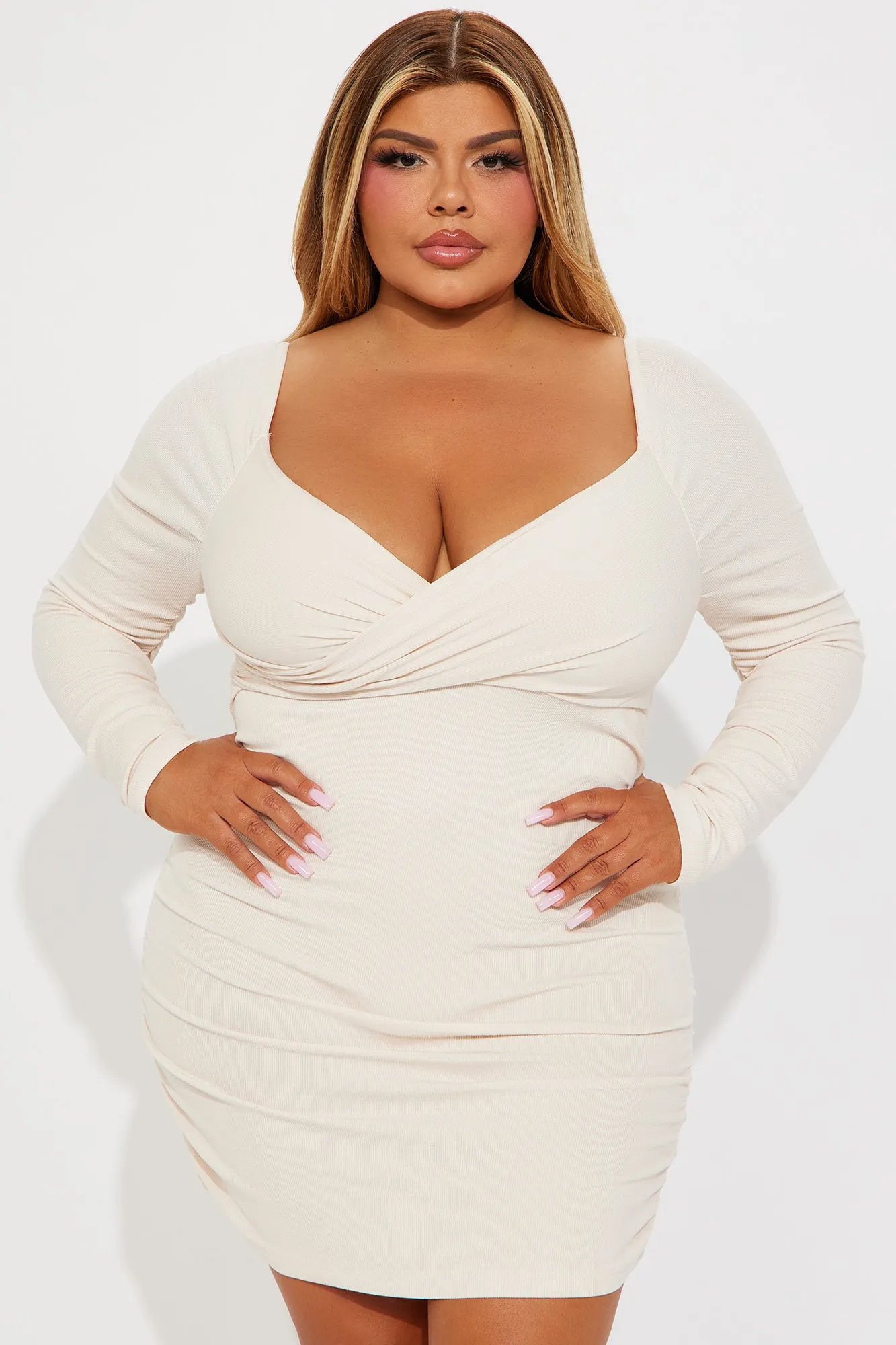 Heavenly Hacci Mini Dress - Off White sold by Fashion Nova product image thumbnail 4