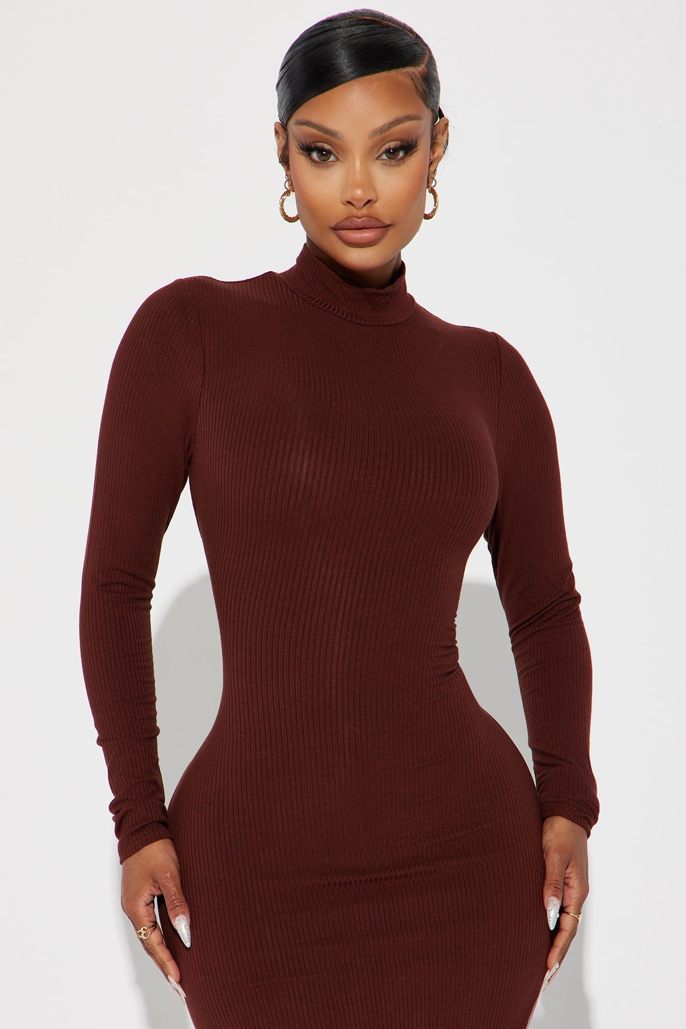 Ashley Ribbed Midi Dress - Brown sold by Fashion Nova product image thumbnail 2