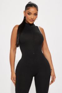Big Hit Off Jumpsuit - Black sold by Fashion Nova