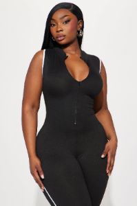 Big Hit Off Jumpsuit - Black sold by Fashion Nova