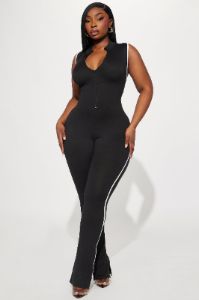 Big Hit Off Jumpsuit - Black sold by Fashion Nova