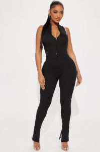 Big Hit Off Jumpsuit - Black sold by Fashion Nova