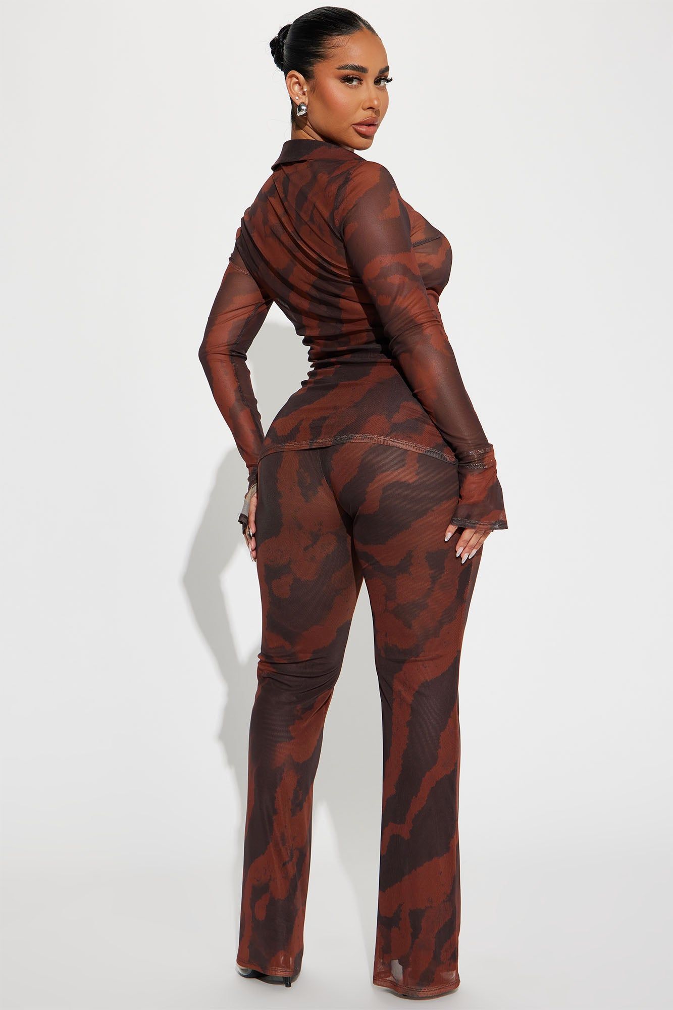 Carolina Mesh Pant Set - Brown sold by Fashion Nova product image thumbnail 3
