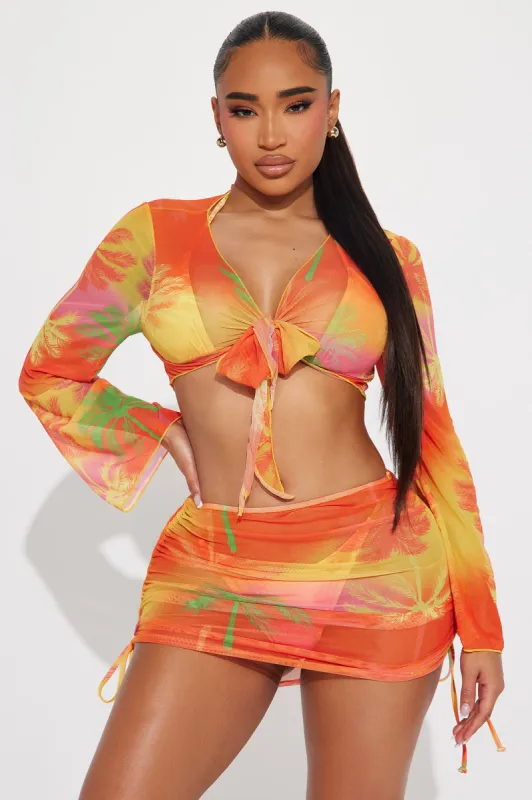 Bexley 4 Piece Bikini Set - Orange/combo sold by Fashion Nova