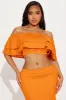 Noelle Tiered Skirt Set - Orange sold by Fashion Nova
