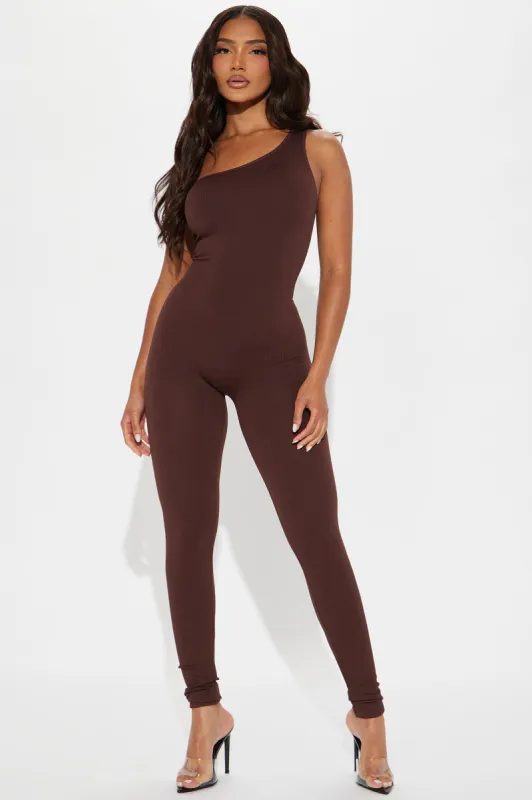 Sienna Seamless Jumpsuit - Chocolate sold by Fashion Nova
