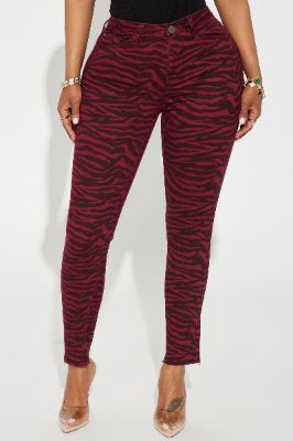 Paint Me All Over Skinny Jeans - Red sold by Fashion Nova