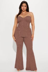 Call My Name Ribbed Pant Set - Mocha sold by Fashion Nova