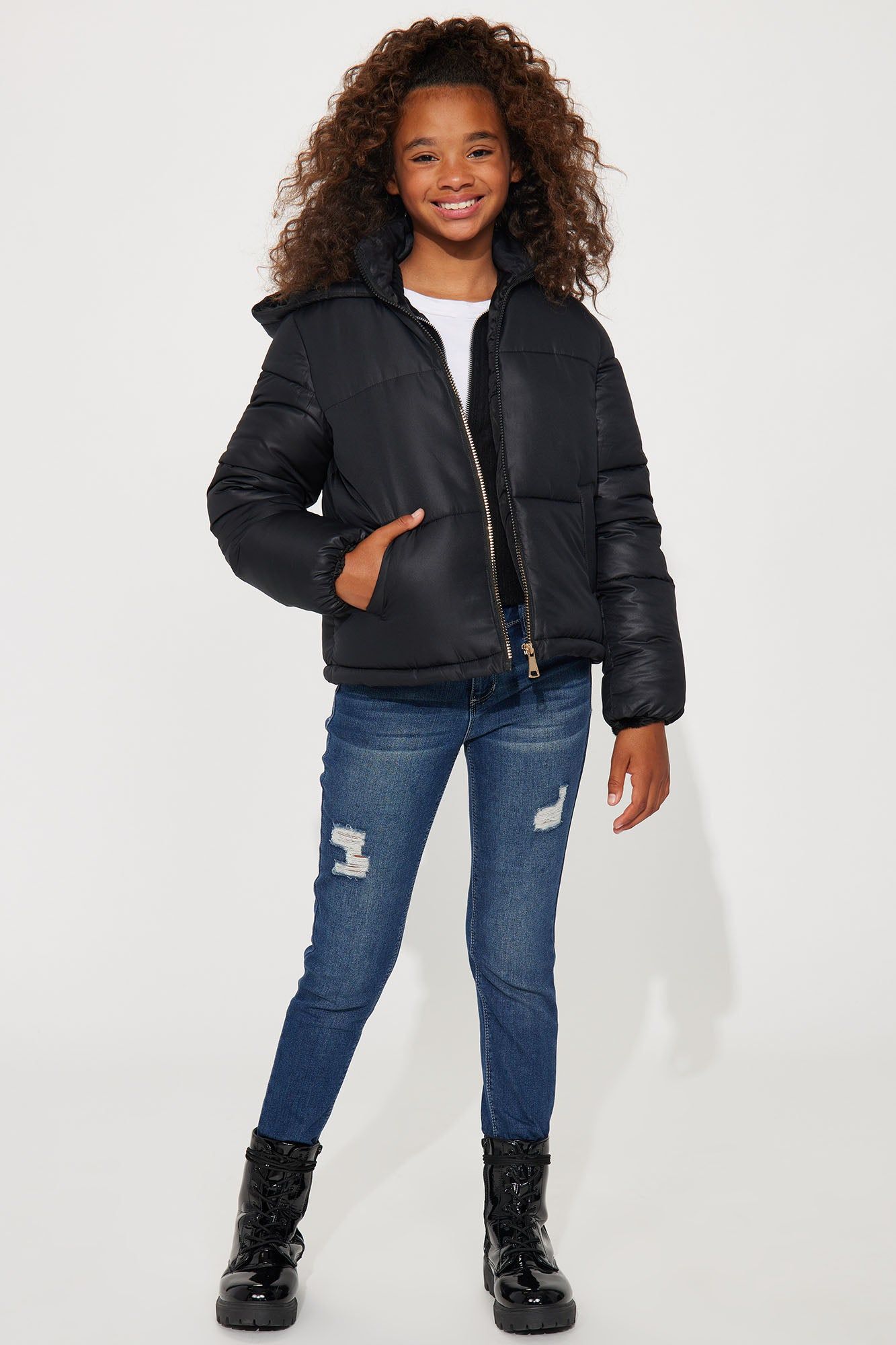 Mini Don't Rain On My Puffer Jacket - Black sold by Fashion Nova product image thumbnail 2