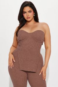 Call My Name Ribbed Pant Set - Mocha sold by Fashion Nova