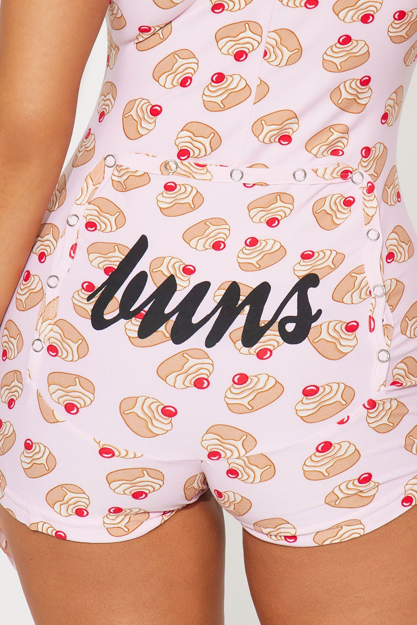 Sweet Buns PJ Romper Onesie - Pink/combo sold by Fashion Nova product image thumbnail 4