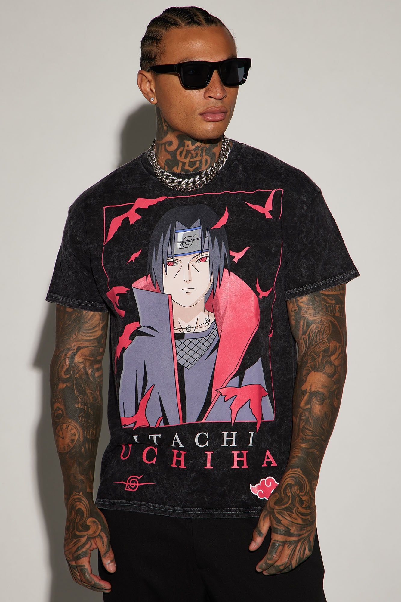 Naruto Itachi Uchiha Short Sleeve Tee - Black sold by Fashion Nova