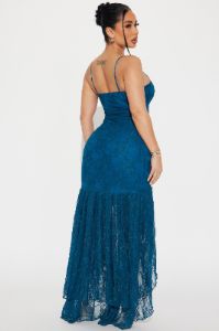 Liliana Lace Maxi Dress - Teal sold by Fashion Nova