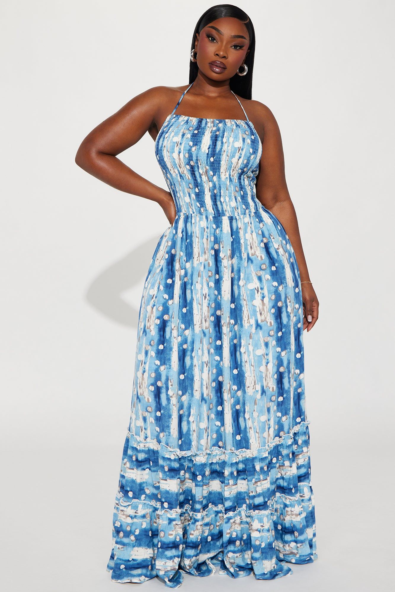 Ibiza Halter Maxi Dress - Blue/combo sold by Fashion Nova product image thumbnail 4