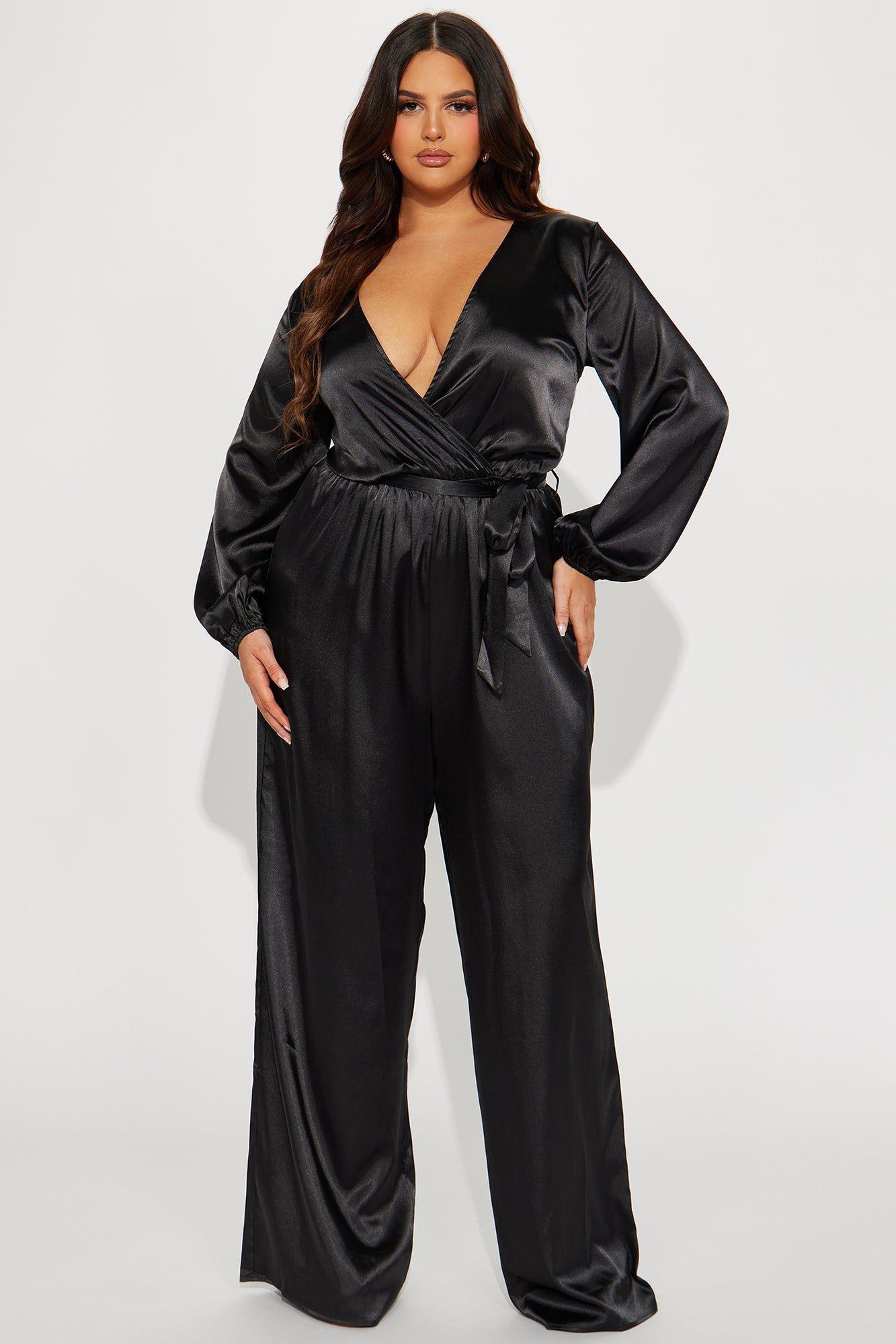 Unloving You Satin Jumpsuit - Black sold by Fashion Nova product image thumbnail 4