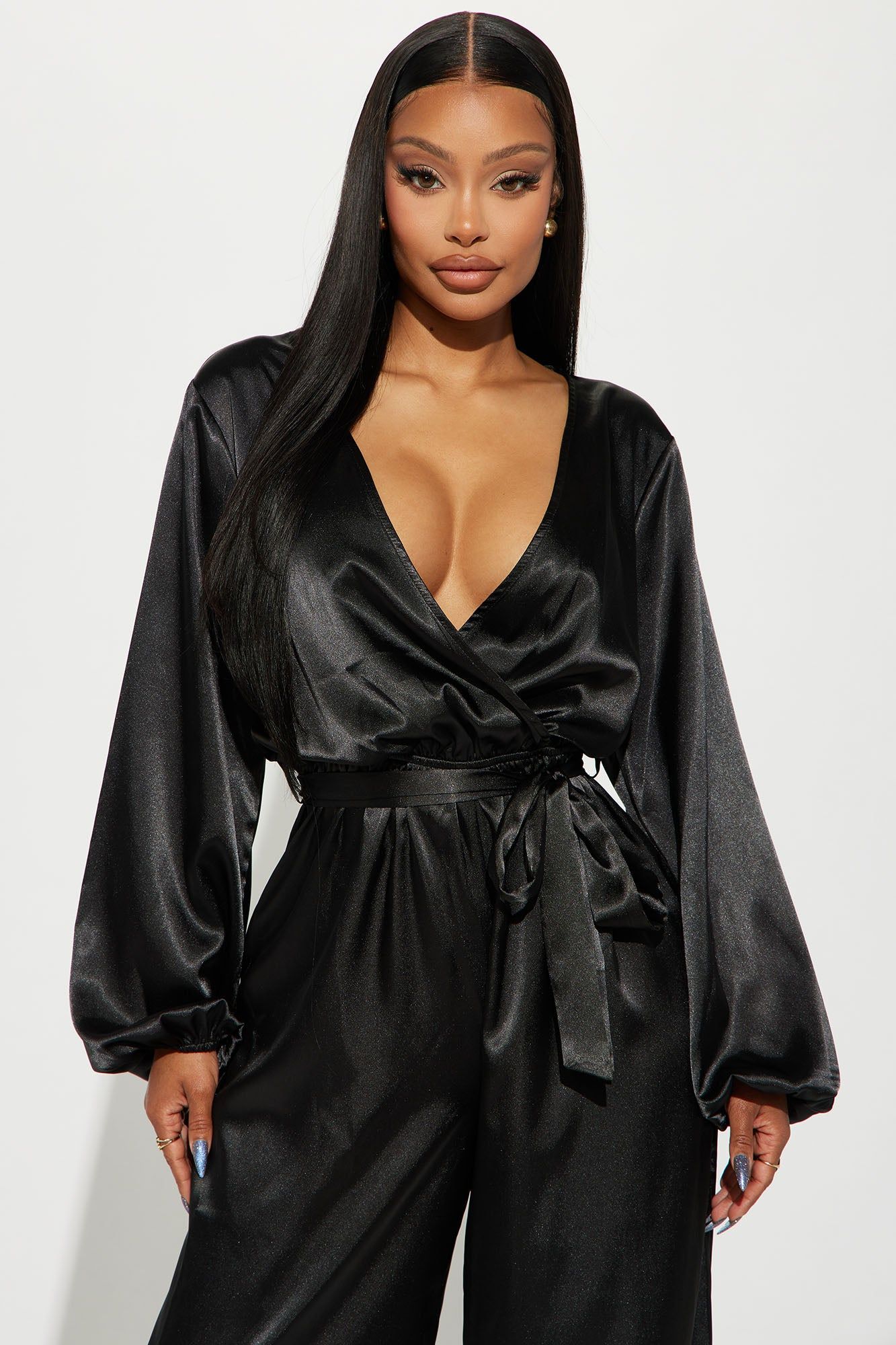 Unloving You Satin Jumpsuit - Black sold by Fashion Nova product image thumbnail 2