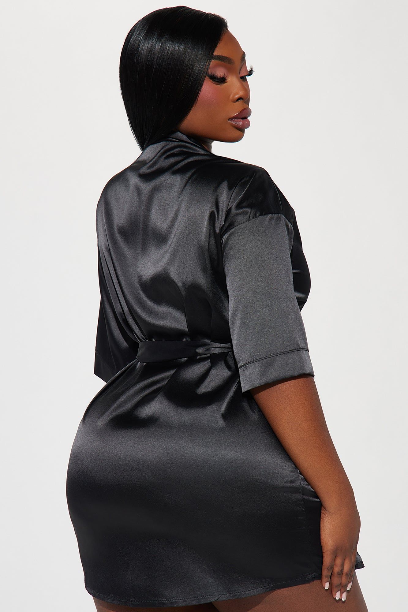 Getting Ready For You Satin Robe - Black sold by Fashion Nova product image thumbnail 5