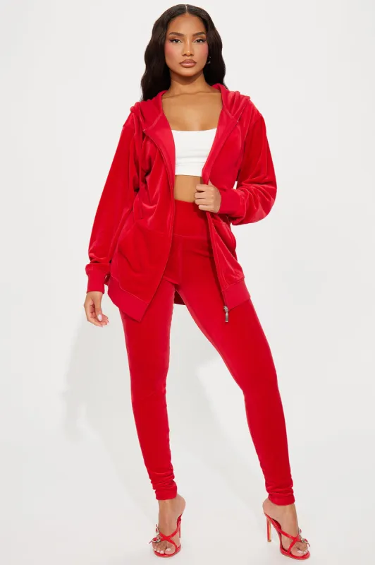OG Friend Soft Velour Legging Set - Red sold by Fashion Nova