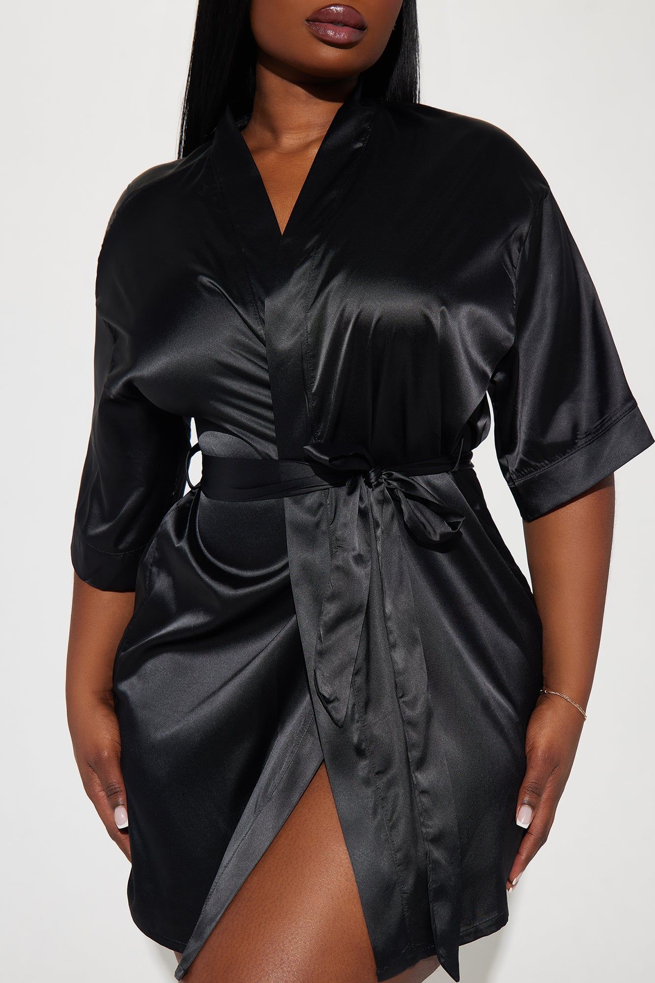Getting Ready For You Satin Robe - Black sold by Fashion Nova product image thumbnail 4