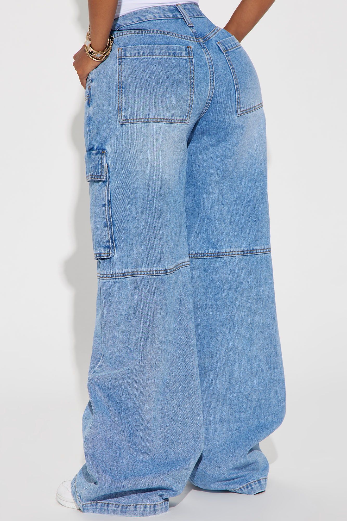 Berlin Baggy Cargo Jean - Light Wash sold by Fashion Nova product image thumbnail 3