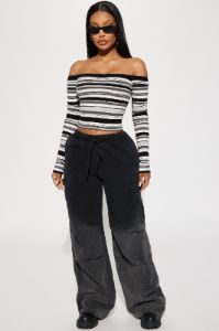 Madisyn Striped Sweater - Black/combo sold by Fashion Nova