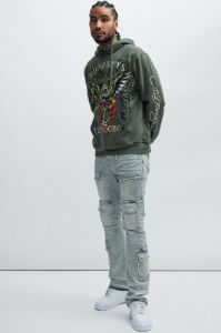 Ed Hardy Dragon Wings Hoodie - Olive sold by Fashion Nova