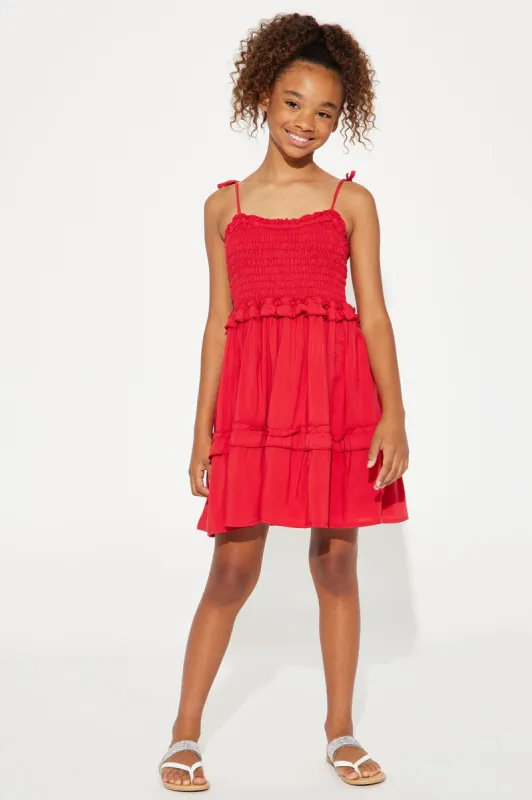 Mini Rebecca Tiered Dress - Red sold by Fashion Nova