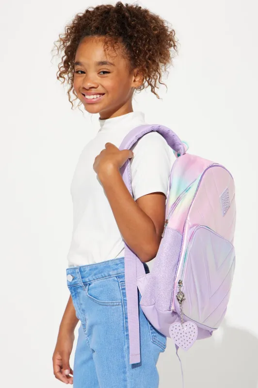 Mini Colorblock Hologram Large Backpack With Chain - Orchid sold by Fashion Nova