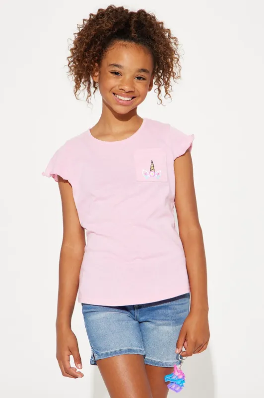 Mini Living The Dream Front/Back Tee With Keychain - Pink/combo sold by Fashion Nova