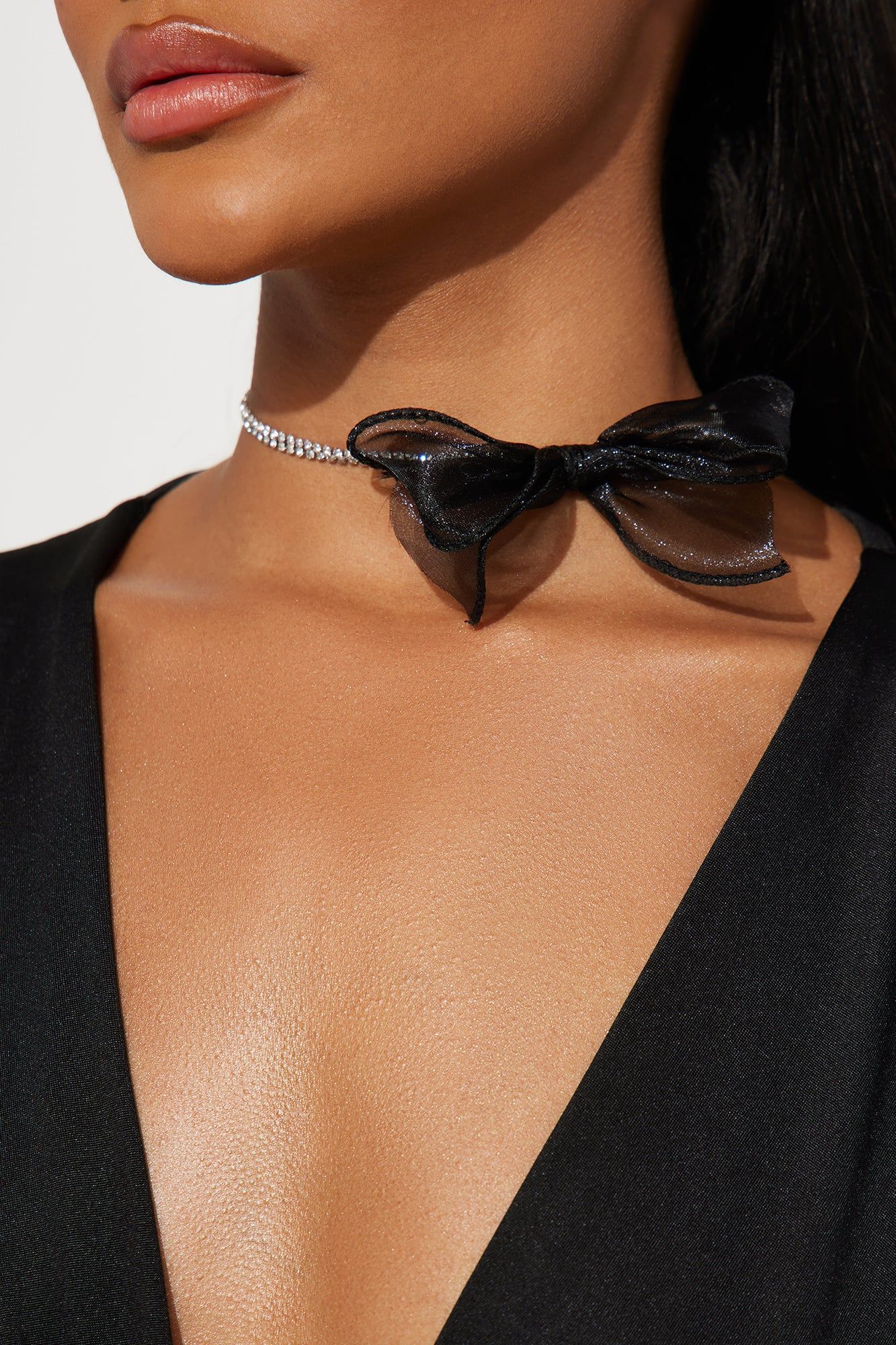 Posh Babe Necklace - Silver/Black sold by Fashion Nova