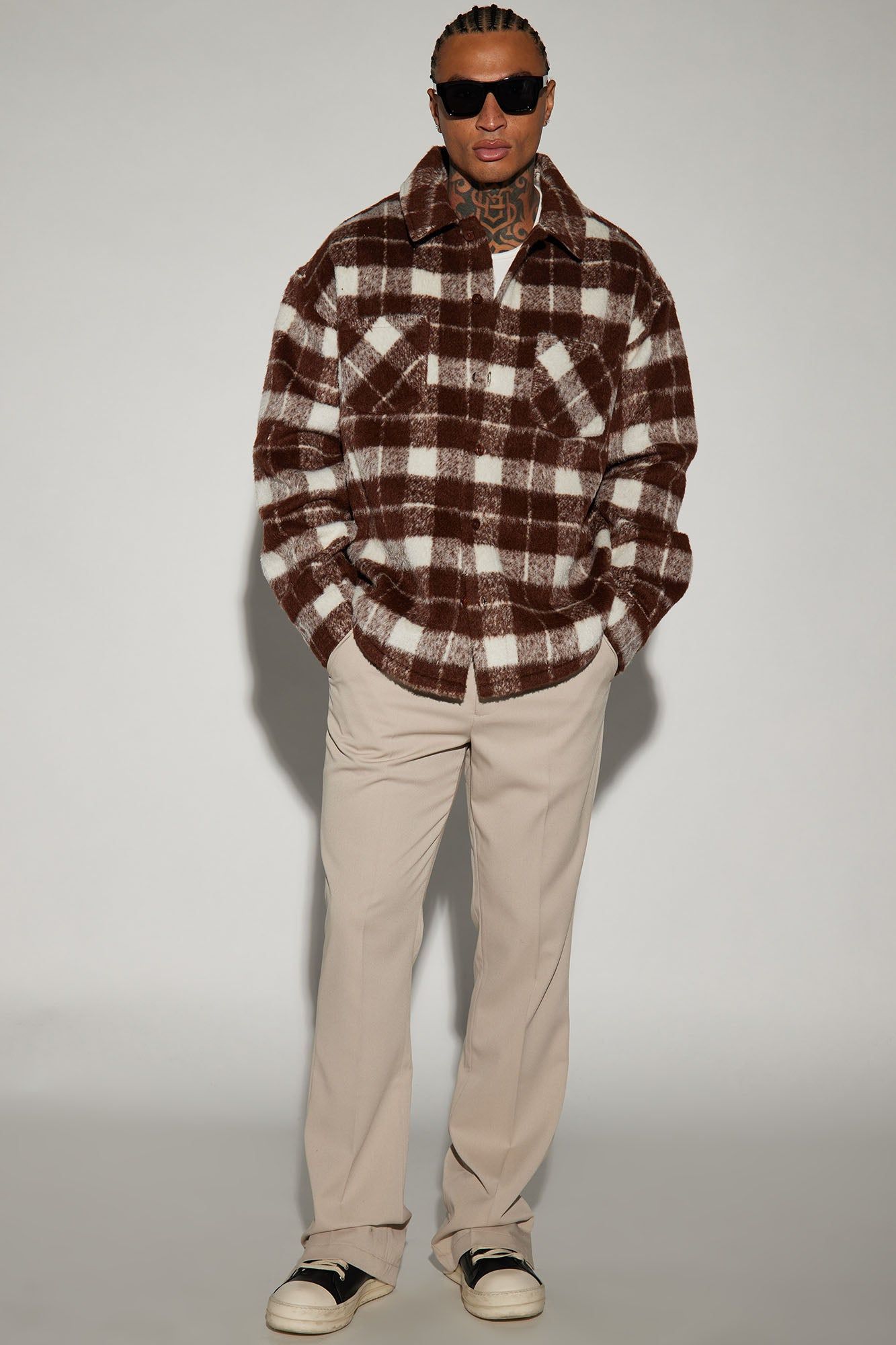 See What Happens Shacket - Brown/combo sold by Fashion Nova product image thumbnail 2