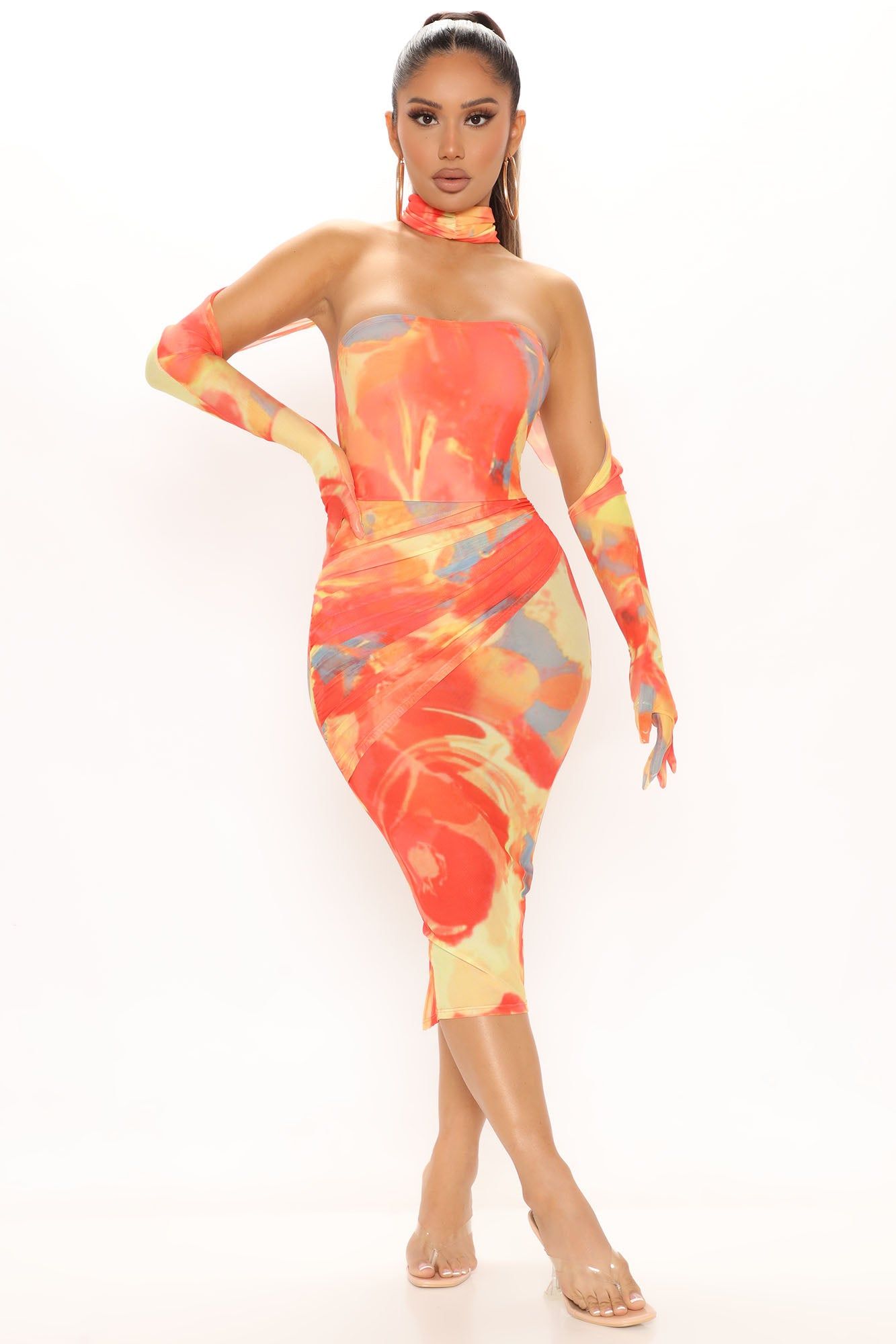 Sunshine Bliss Mini Dress Set - Orange/combo sold by Fashion Nova product image thumbnail 3