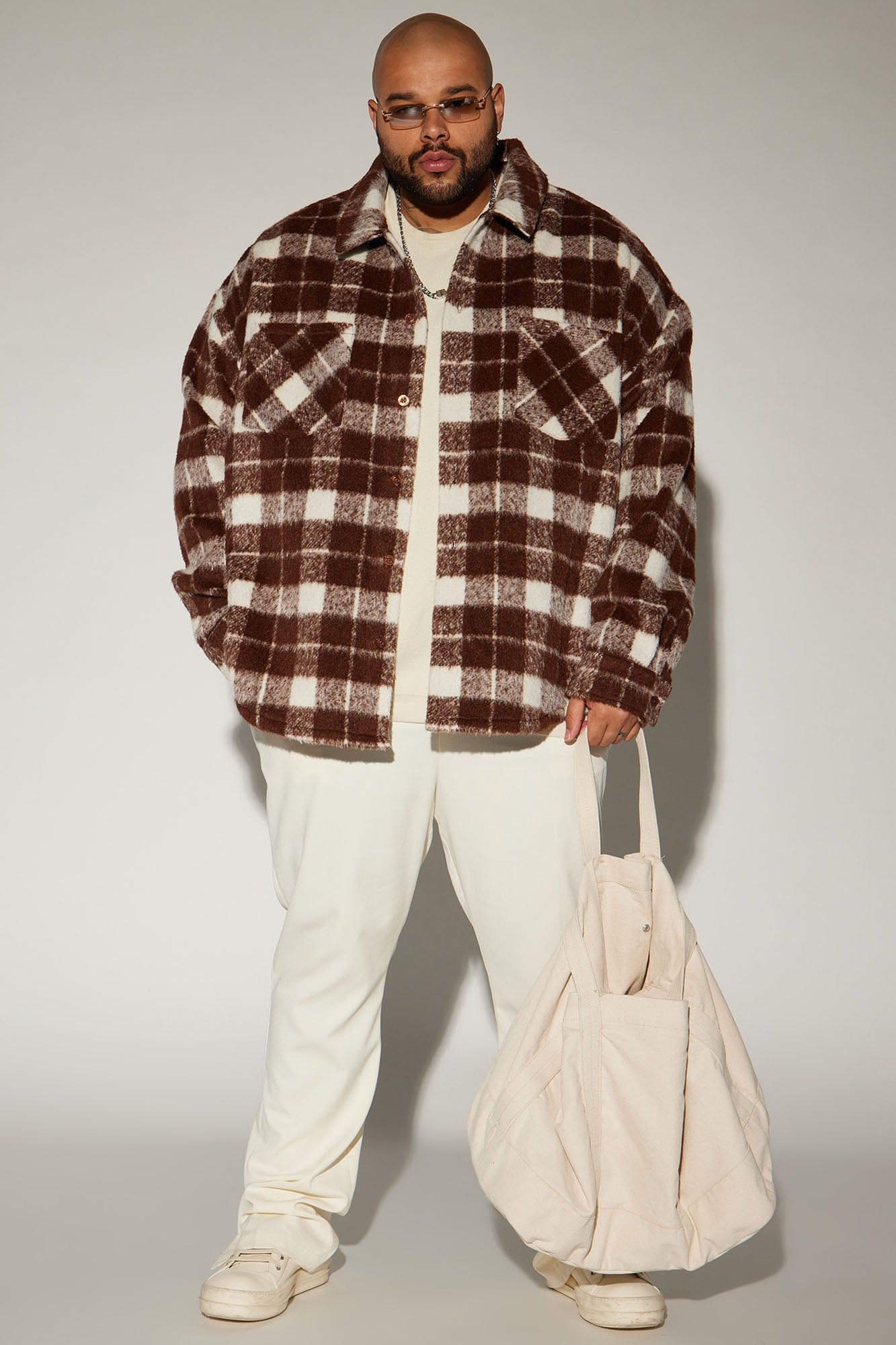 See What Happens Shacket - Brown/combo sold by Fashion Nova product image thumbnail 5