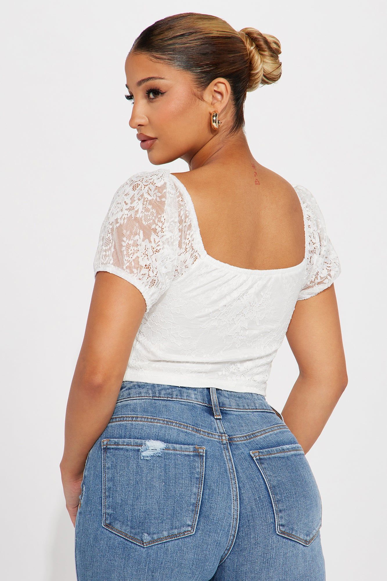 Luna Lace Crop Top - White sold by Fashion Nova product image thumbnail 3