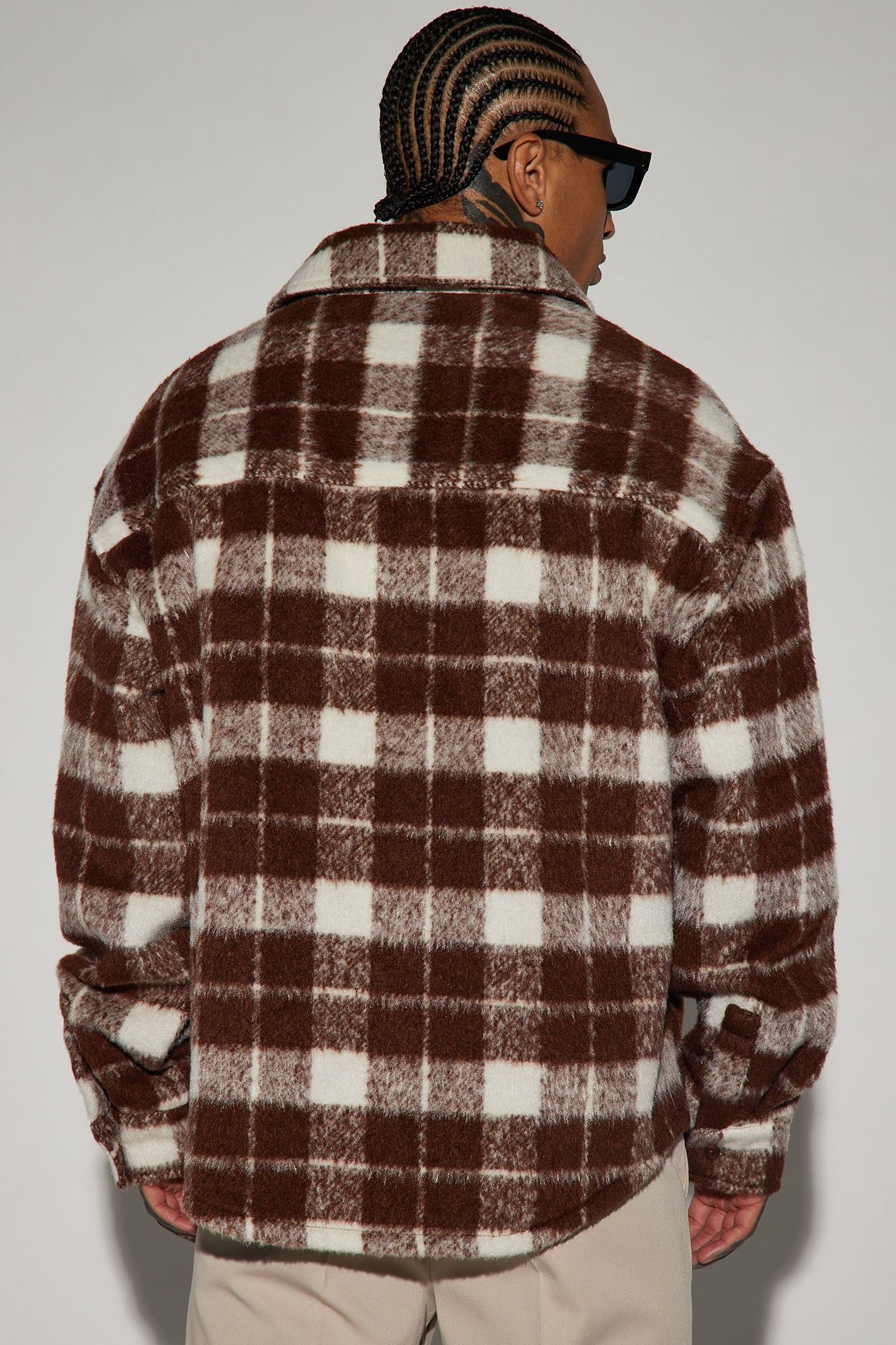 See What Happens Shacket - Brown/combo sold by Fashion Nova product image thumbnail 3