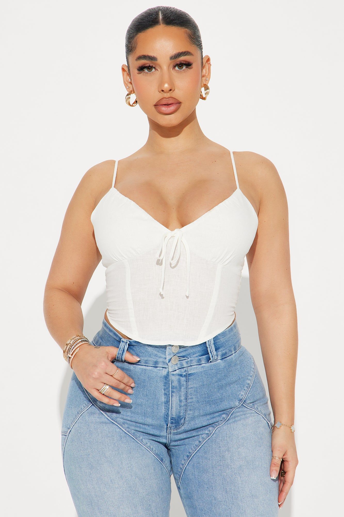 My Way Linen Top - Off White sold by Fashion Nova