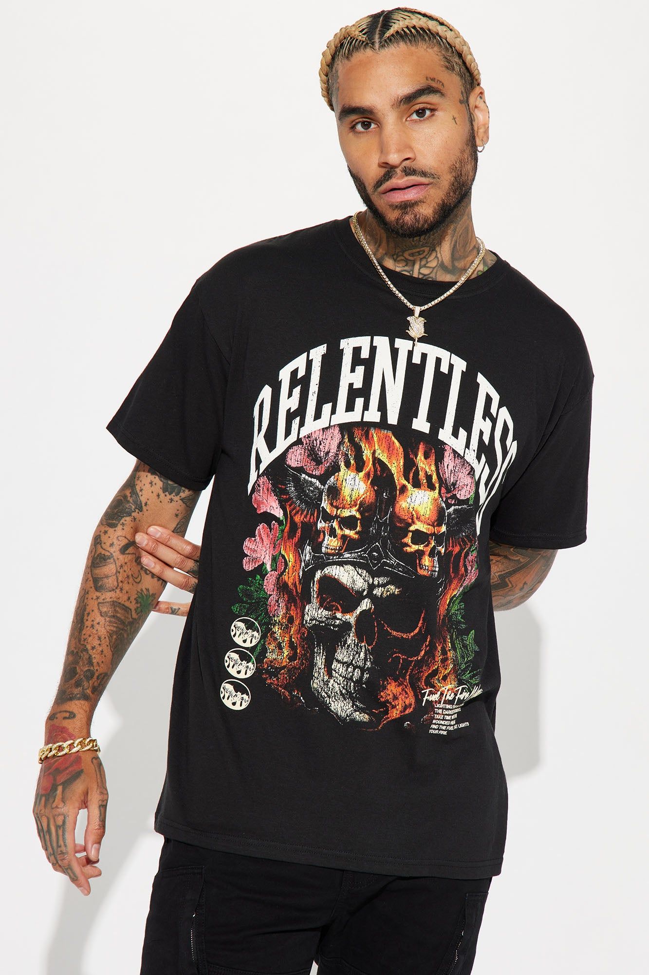 Relentless SkullsShort Sleeve Tee - Black sold by Fashion Nova