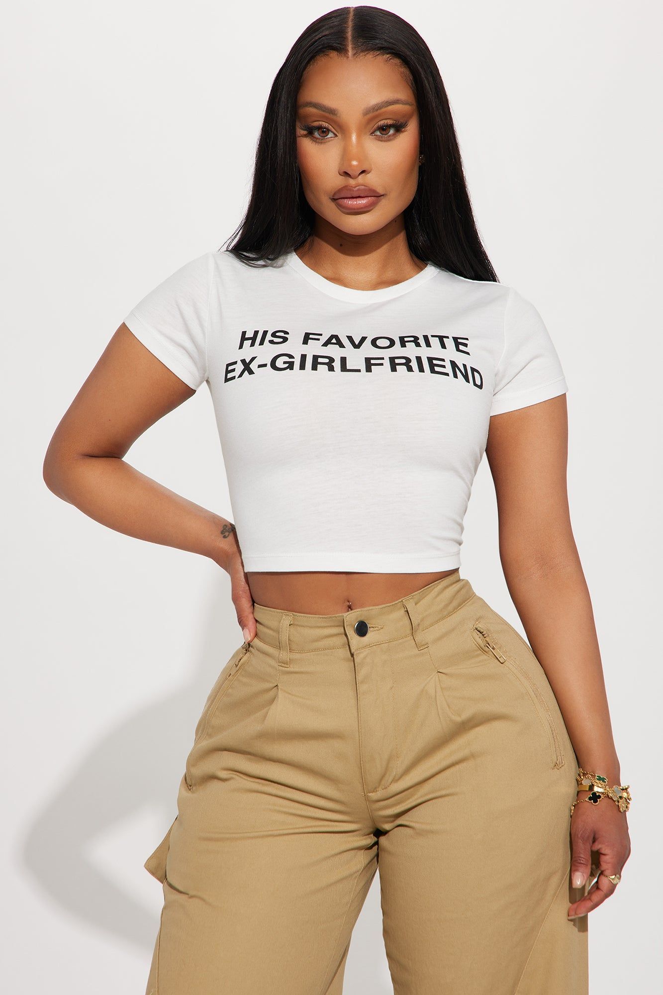 His Favorite Ex Girlfriend Graphic Tee - White sold by Fashion Nova