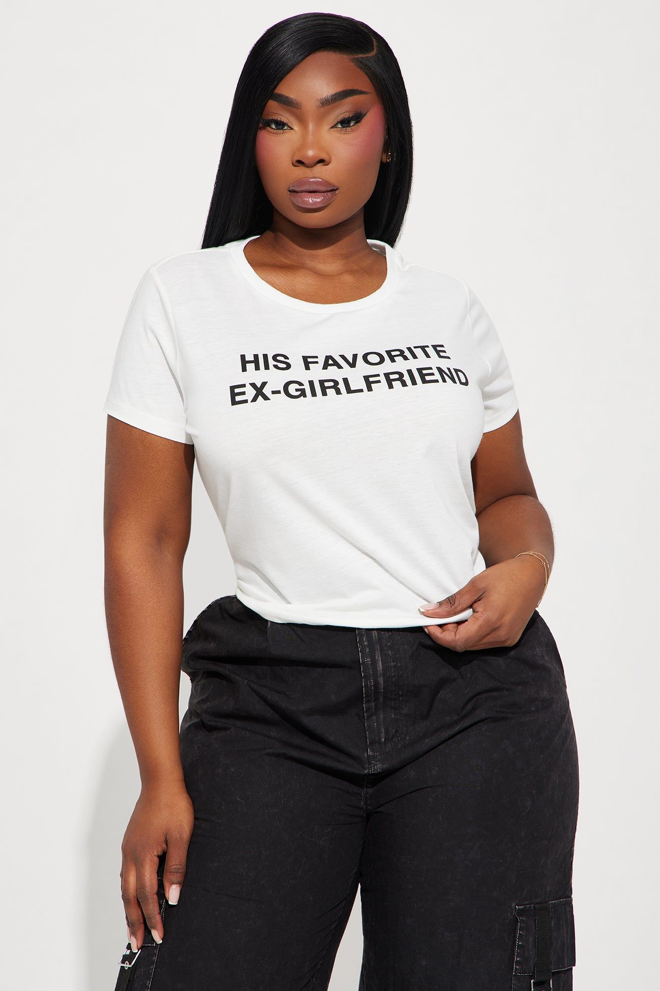 His Favorite Ex Girlfriend Graphic Tee - White sold by Fashion Nova product image thumbnail 5