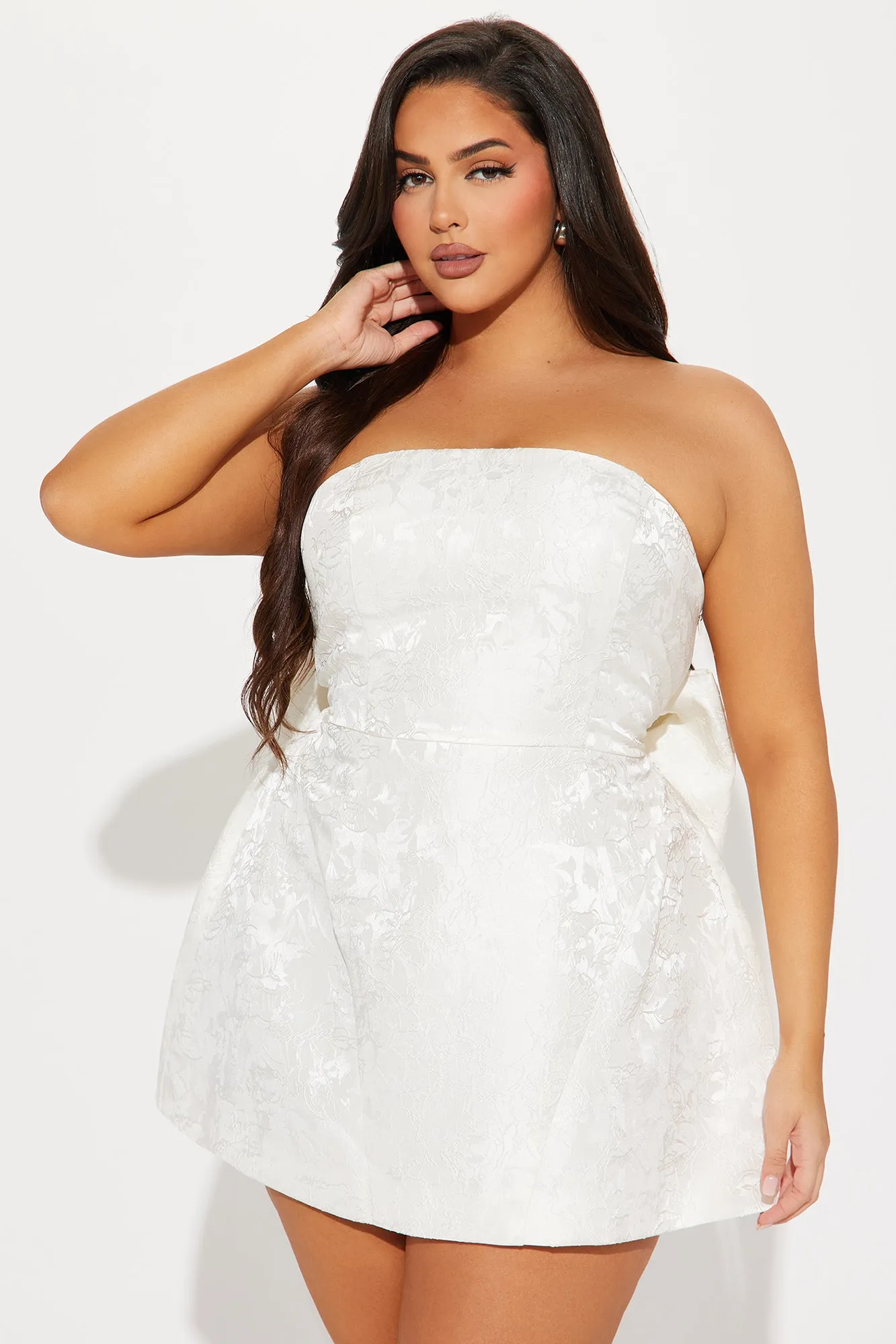 knee length dresses for ladies Timberly White High-Neck Tailored Micro-Mini Dress – Club L London
