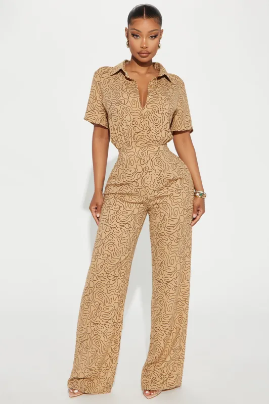 Take Over Control Jumpsuit - Mocha/combo sold by Fashion Nova