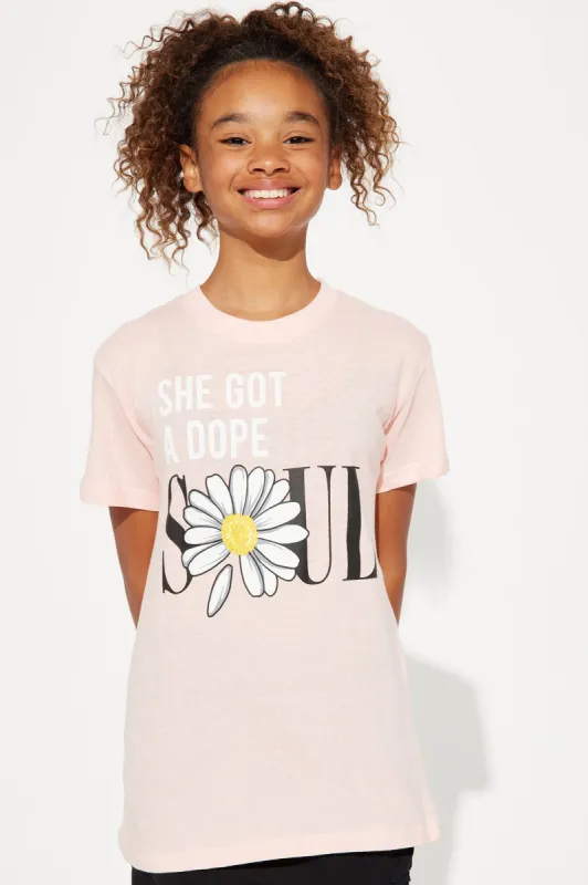 Mini She Got A Dope Soul Short Sleeve Tee - Pink sold by Fashion Nova