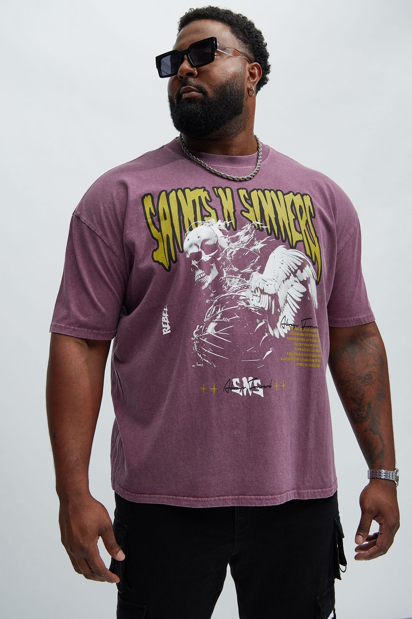 Rebel Always Short Sleeve Tee - Burgundy sold by Fashion Nova product image thumbnail 5