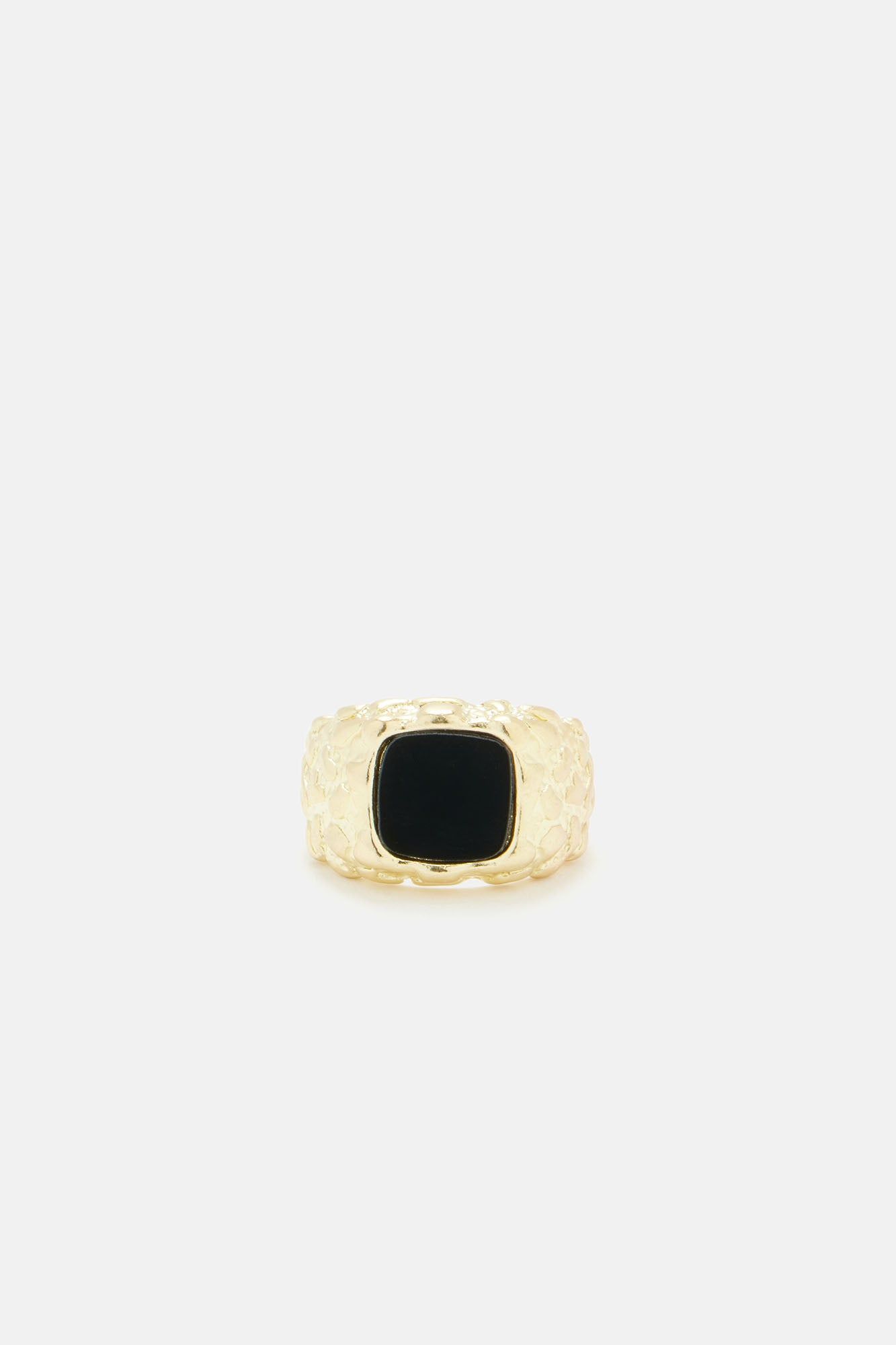 Nugget Black Signet Ring - Gold sold by Fashion Nova product image thumbnail 2